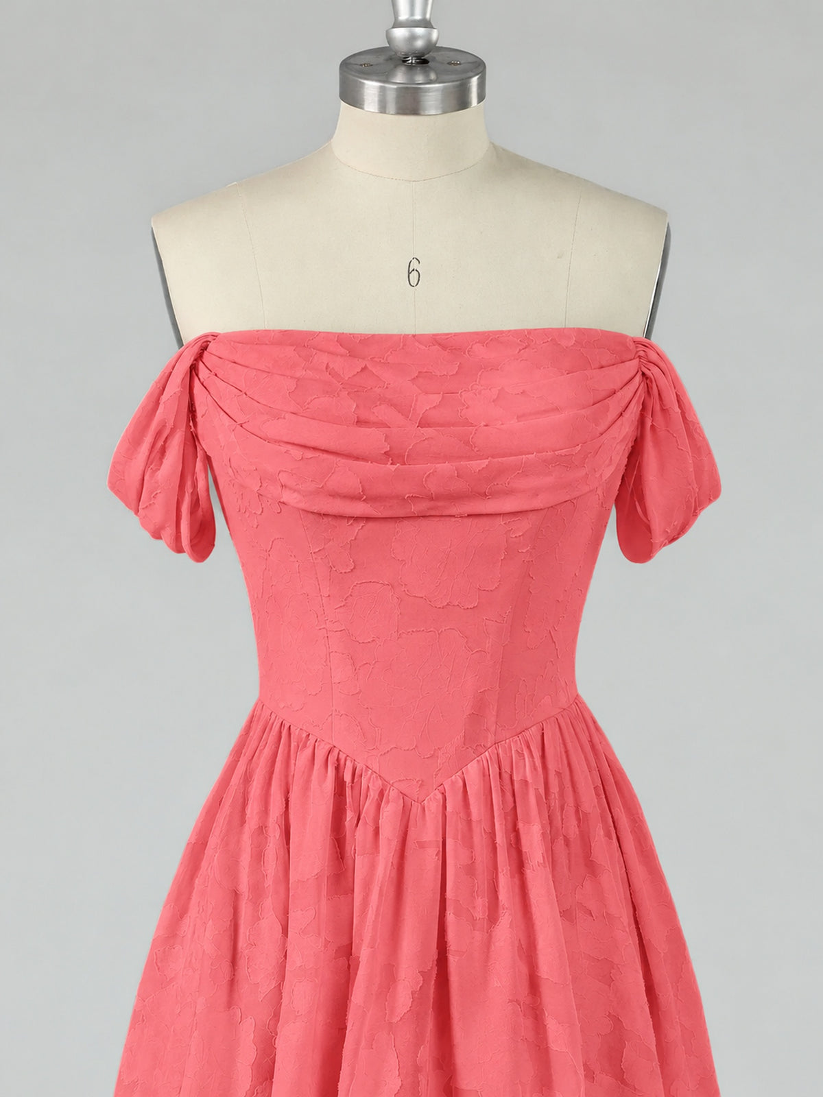 Off Shoulder Jacquard A-Line Maxi Dress