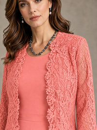 2-Piece Chiffon Mother of the Bride Dress with Lace Jacket