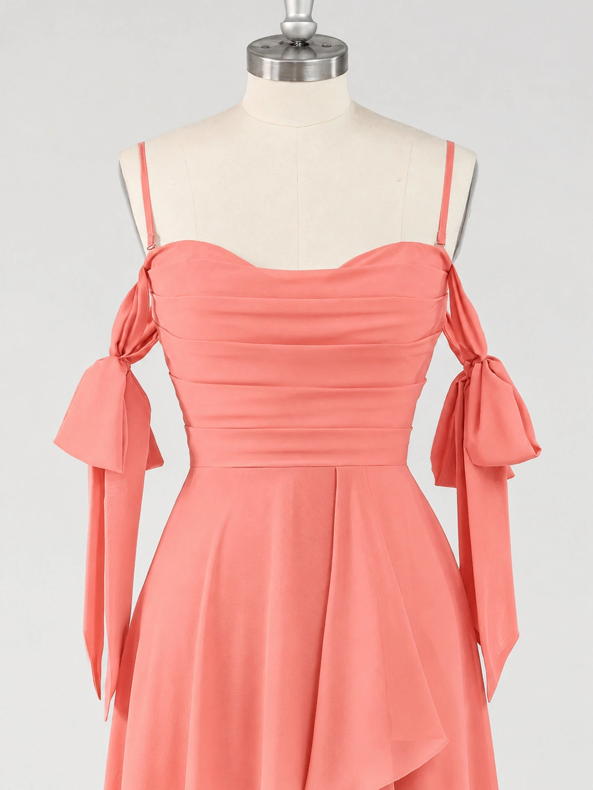 A-Line Ruffles Chiffon Bridesmaid Dress with Slit