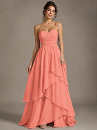 Strapless Ruffle A-Line Maxi Dress