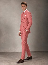 Double Breasted Pinstripe Men's Suit 2 Piece (Jacket & Pants) for Wedding & Formal Prom