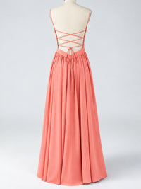 Spaghetti Strap Ruched Chiffon Maxi Dress with Backless