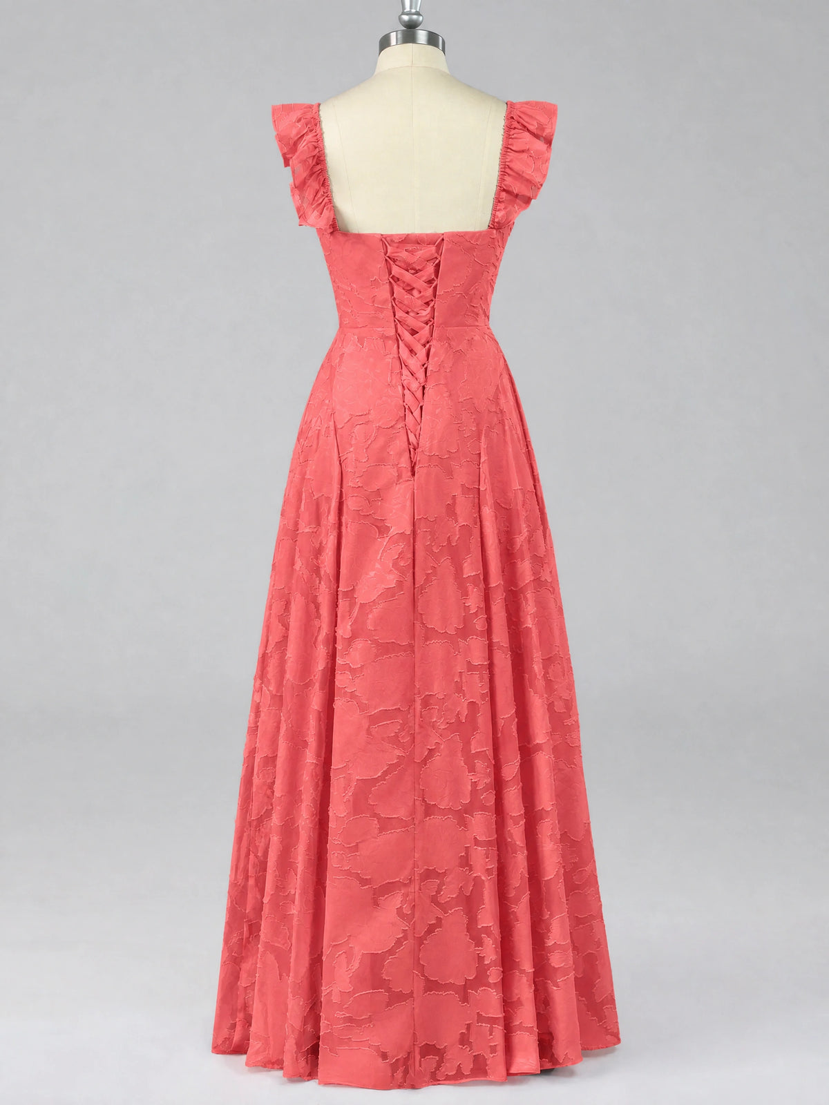 Jacquard Square Neck A-Line Maxi Dress