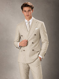 Double Breasted Pinstripe Men's Suit 2 Piece (Jacket & Pants) for Wedding & Formal Prom