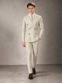 Double Breasted Pinstripe Men's Suit 2 Piece (Jacket & Pants) for Wedding & Formal Prom