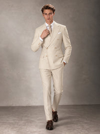 Double Breasted Pinstripe Men's Suit 2 Piece (Jacket & Pants) for Wedding & Formal Prom