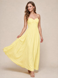 Strapless Pleated Chiffon A-Line Bridesmaid Dress