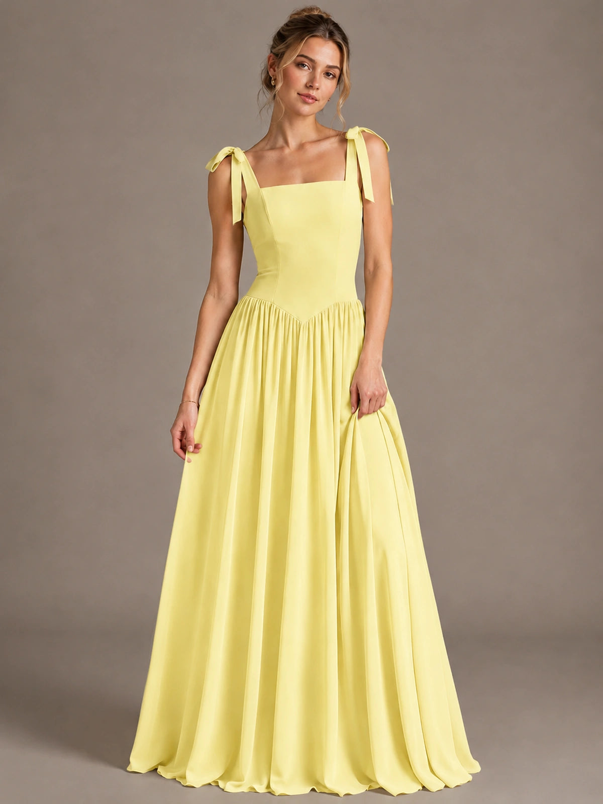 Square Neck A-Line Maxi Dress