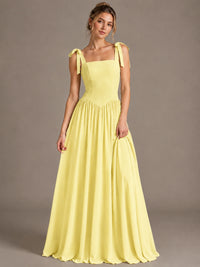 Square Neck A-Line Maxi Dress