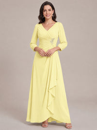 Daffodil-Long Sleeve Chiffon Beaded Mother of The Bride Dresses for Women