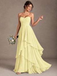 Strapless Ruffle A-Line Maxi Dress