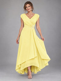 Cap Sleeve Chiffon A-Line Mother of the Bride Dress