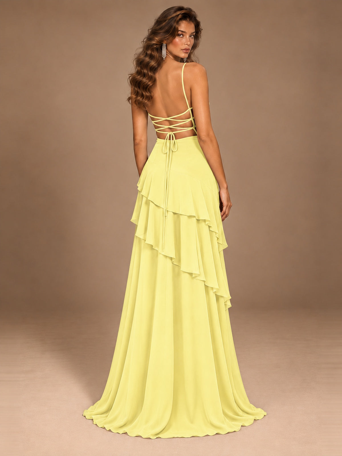 Sweetheart A-Line Ruffle Prom Dress with Spaghetti Straps