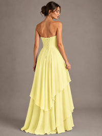 Strapless Ruffle A-Line Maxi Dress