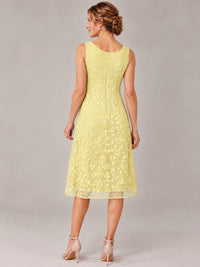 Tea Length Sequin Lace Mother of The Bride Dress with Chiffon Jacket