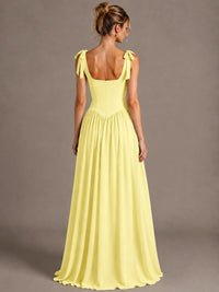 Square Neck A-Line Maxi Dress