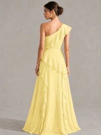 Sage Green One Shoulder Ruffle Bridesmaid Dress