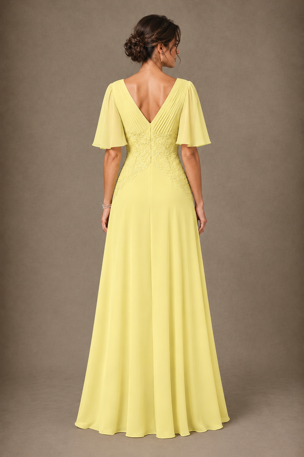 A-Line Chiffon Mother of the Bride Dress with Applique