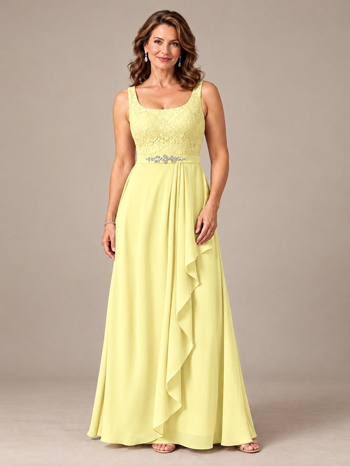 Blush Pink A-Line Mother of the Bride Dress with Lace Jacket and Ruffles