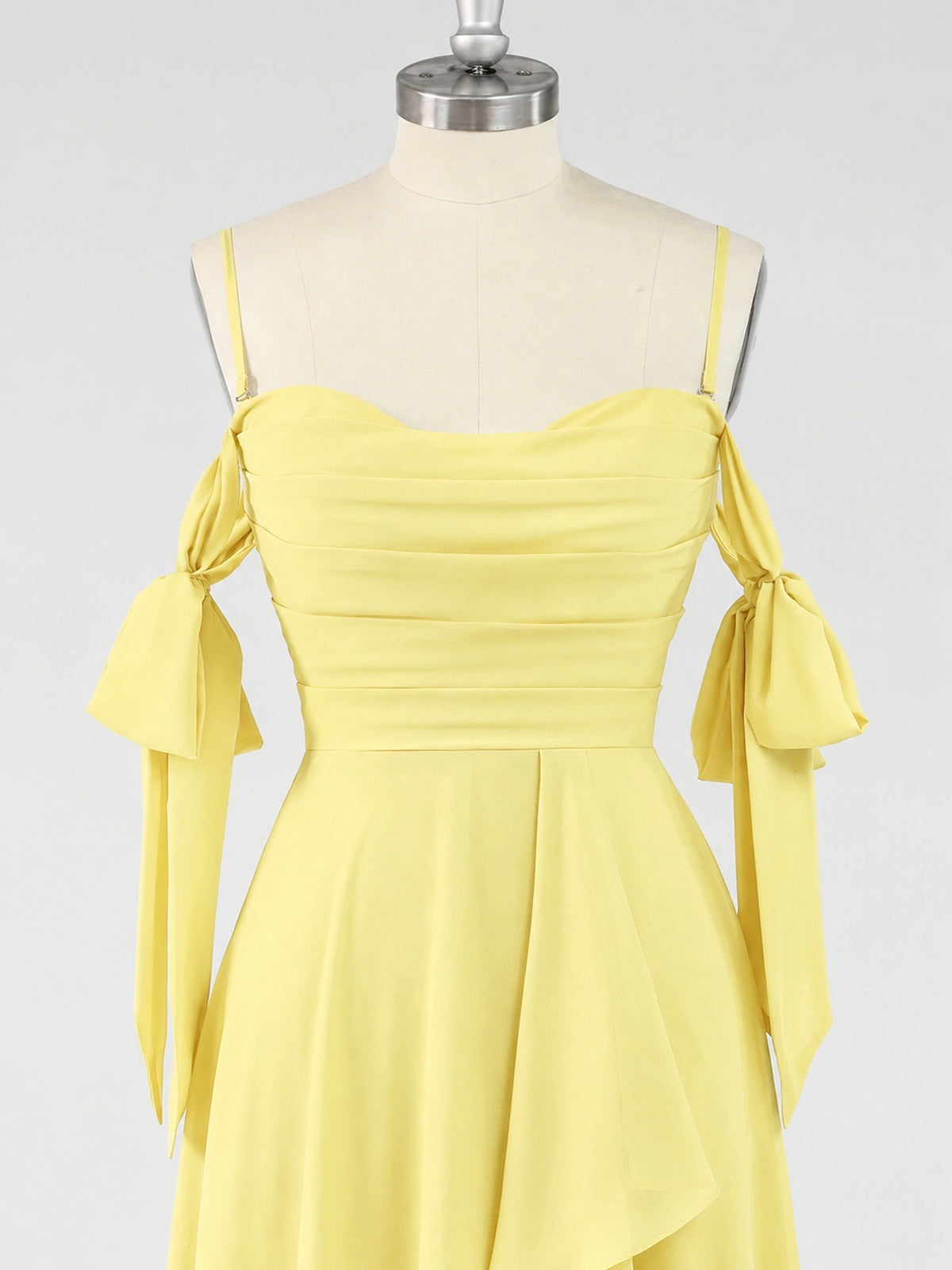 A-Line Ruffles Chiffon Bridesmaid Dress with Slit