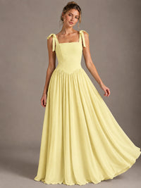 Square Neck A-Line Maxi Dress