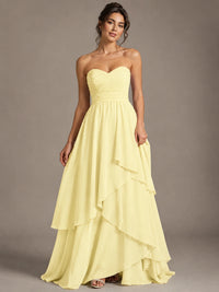 Strapless Ruffle A-Line Maxi Dress