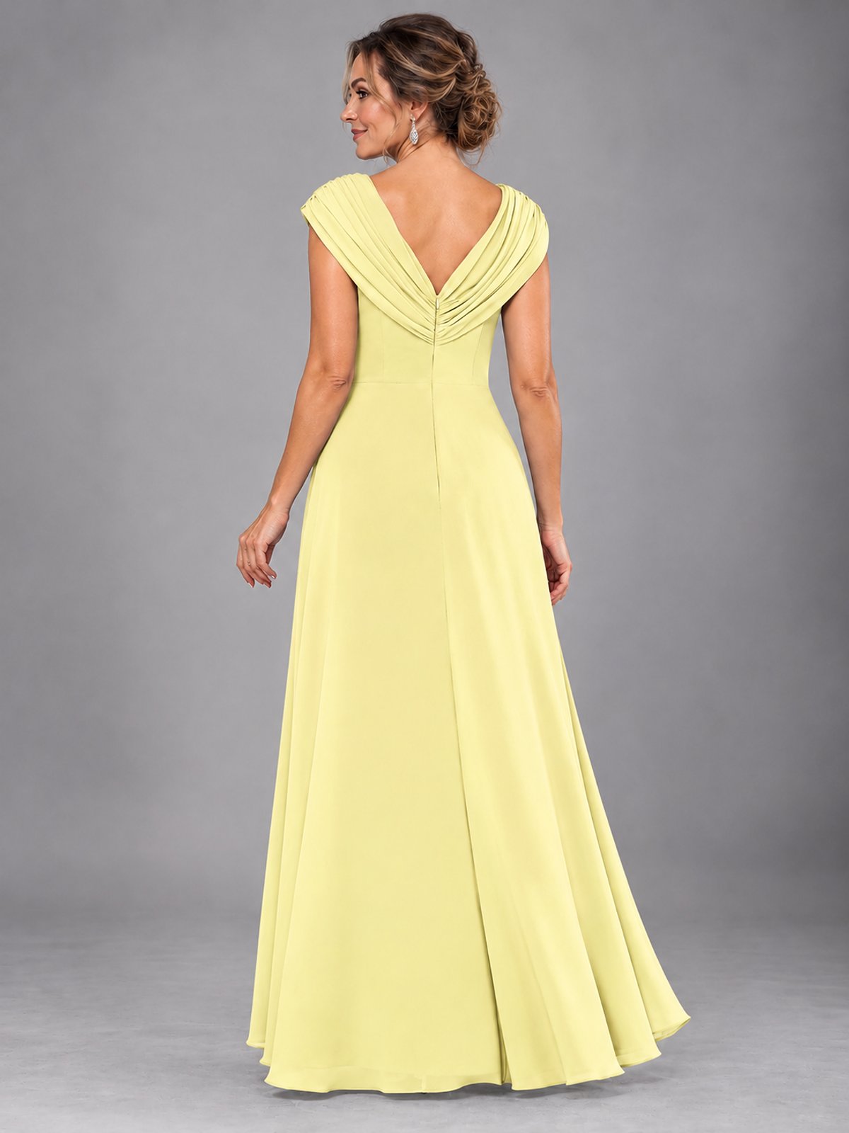 Cap Sleeve Chiffon A-Line Mother of the Bride Dress