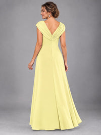 Cap Sleeve Chiffon A-Line Mother of the Bride Dress