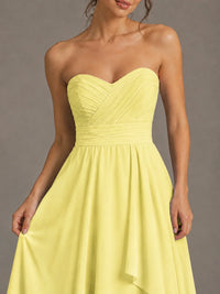 Strapless Ruffle A-Line Maxi Dress