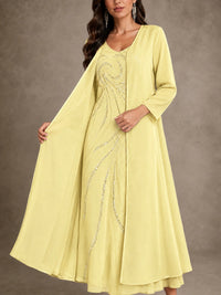 Sequin Chiffon Mother of the Bride Dress with Jacket