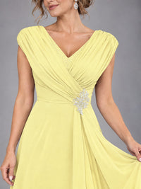 Cap Sleeve Chiffon A-Line Mother of the Bride Dress