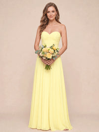 Strapless Pleated Chiffon A-Line Bridesmaid Dress