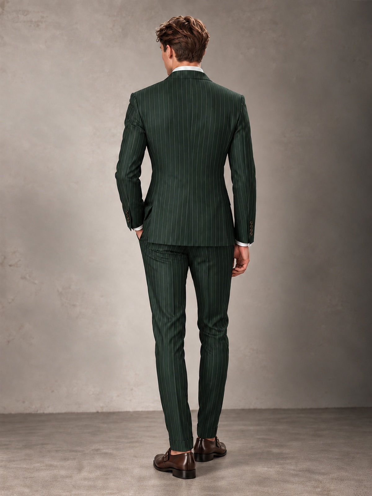 Double Breasted Pinstripe Men's Suit 2 Piece (Jacket & Pants) for Wedding & Formal Prom