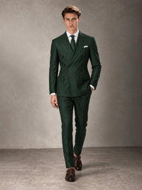 Double Breasted Pinstripe Men's Suit 2 Piece (Jacket & Pants) for Wedding & Formal Prom