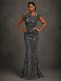 Sequin Off Shoulder Mermaid Prom Dress
