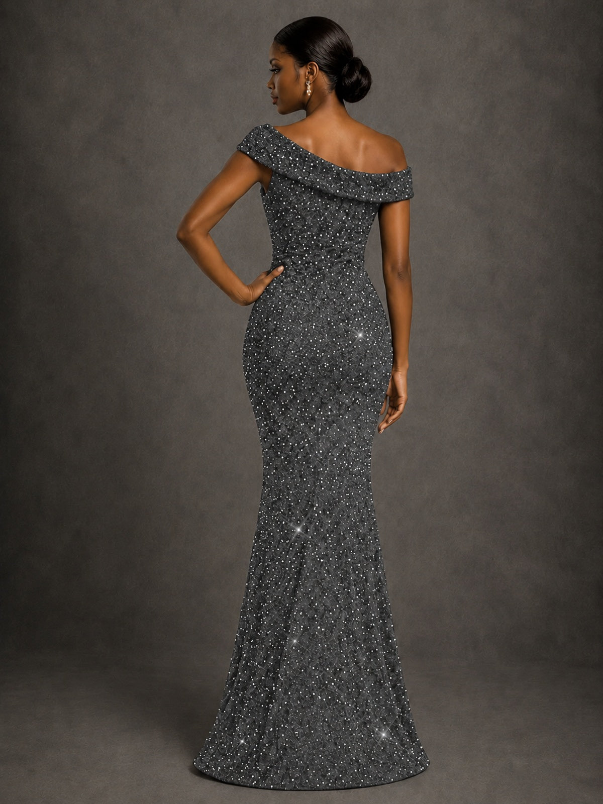 Sequin Off Shoulder Mermaid Prom Dress