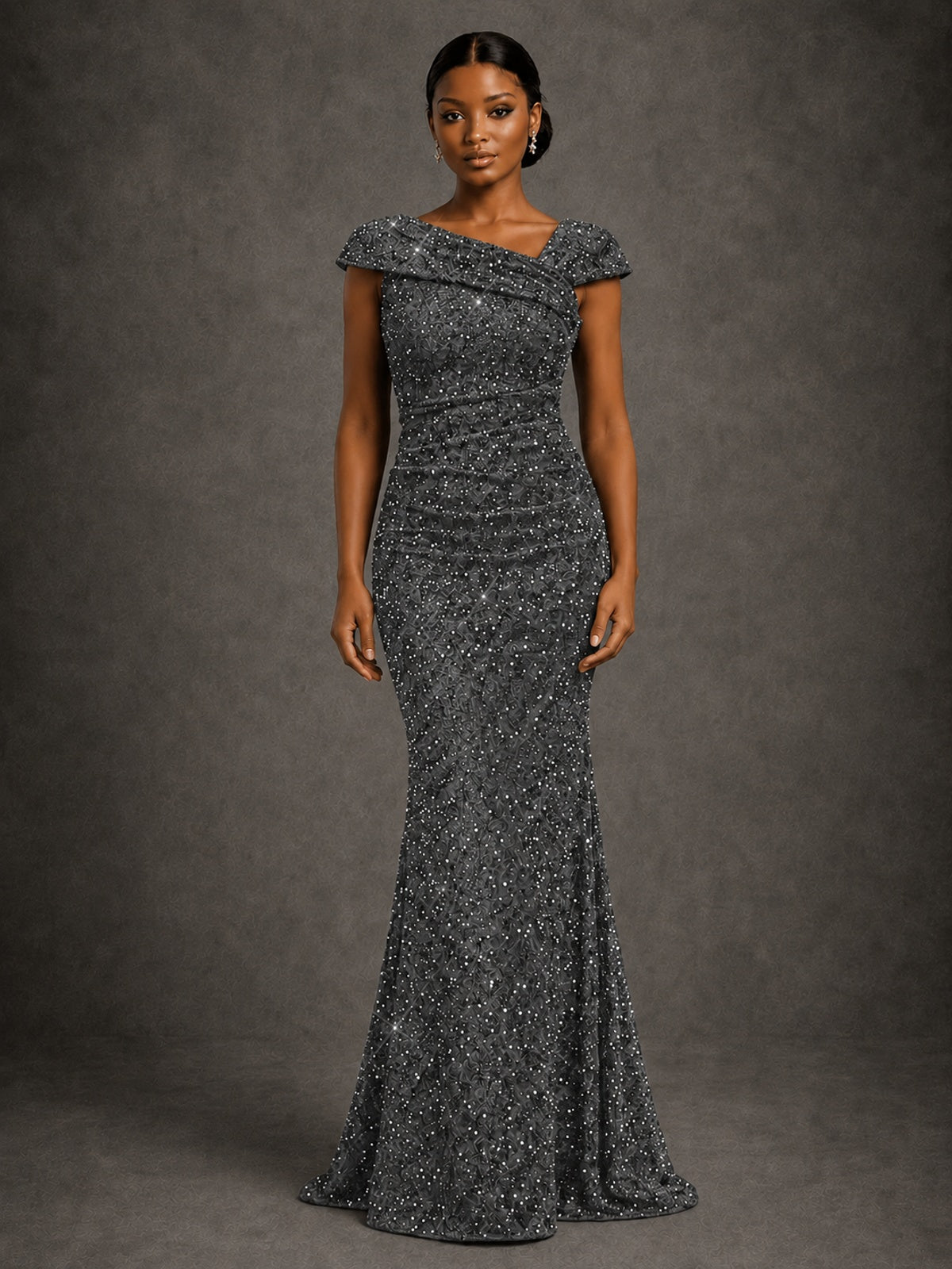 Sequin Off Shoulder Mermaid Prom Dress