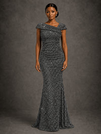 Sequin Off Shoulder Mermaid Prom Dress