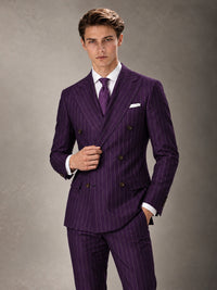 Double Breasted Pinstripe Men's Suit 2 Piece (Jacket & Pants) for Wedding & Formal Prom