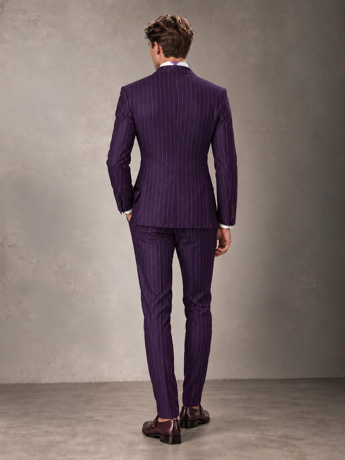 Double Breasted Pinstripe Men's Suit 2 Piece (Jacket & Pants) for Wedding & Formal Prom