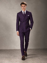 Double Breasted Pinstripe Men's Suit 2 Piece (Jacket & Pants) for Wedding & Formal Prom