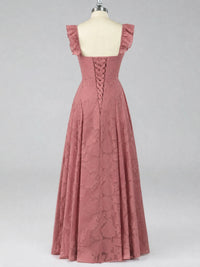 Jacquard Square Neck A-Line Maxi Dress