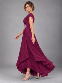 Cap Sleeve Chiffon A-Line Mother of the Bride Dress