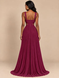 Butter Yellow Pleated Cutout Maxi Dress