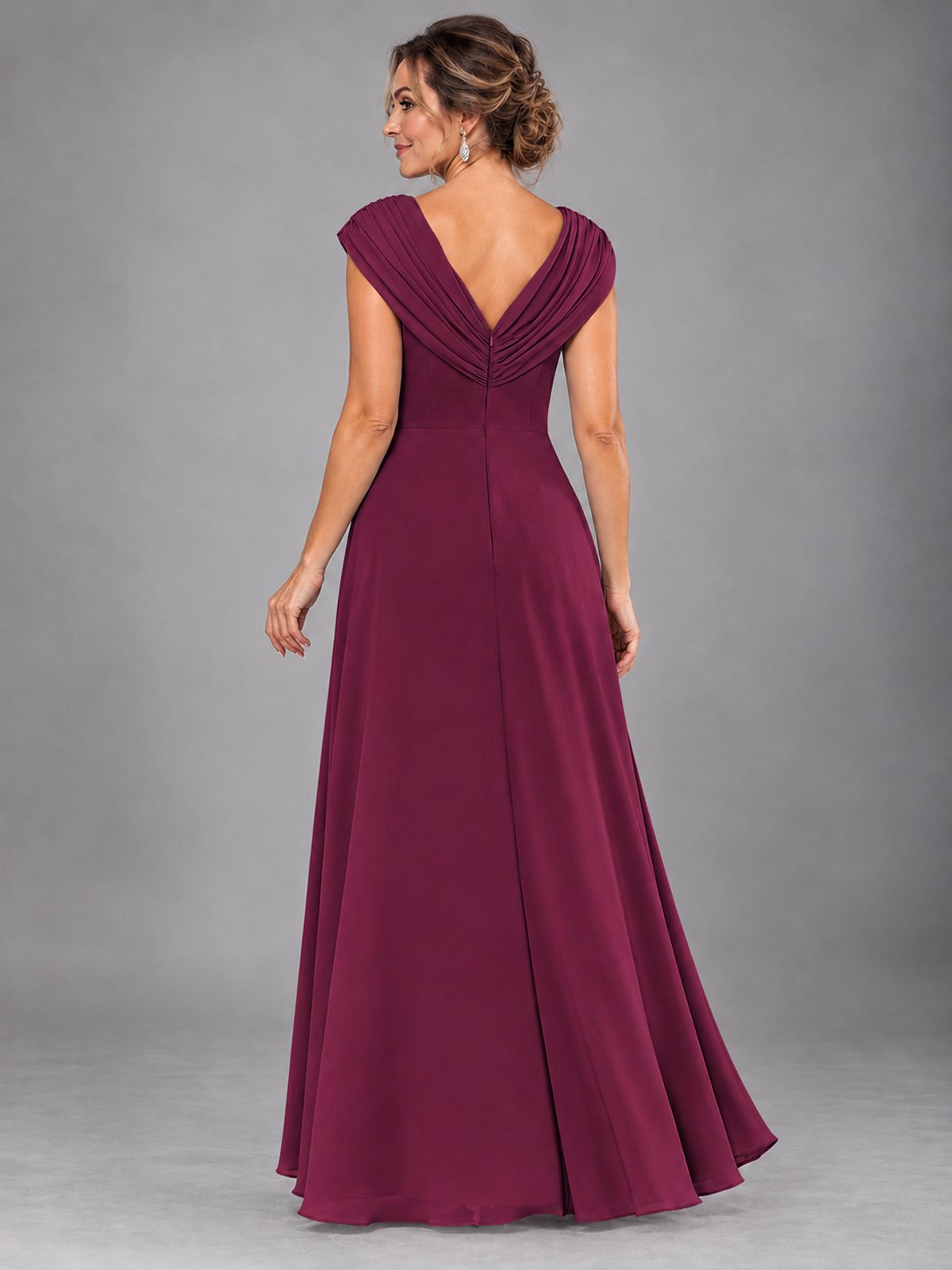 Cap Sleeve Chiffon A-Line Mother of the Bride Dress