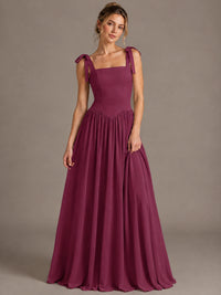 Square Neck A-Line Maxi Dress