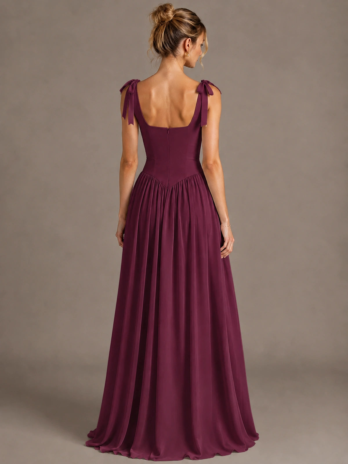 Square Neck A-Line Maxi Dress