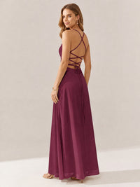 JOVELLEE Yellow Sweetheart Ruched Bust Chiffon Maxi Dress
