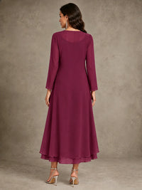 Sequin Chiffon Mother of the Bride Dress with Jacket