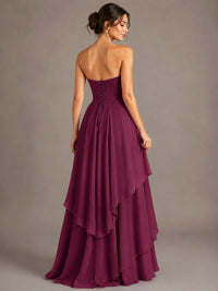 Strapless Ruffle A-Line Maxi Dress